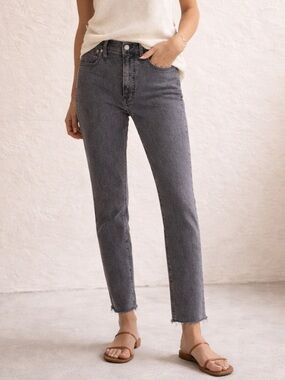 Madewell Perfect Vintage High Rise Straight Jeans Washed Black Size 27